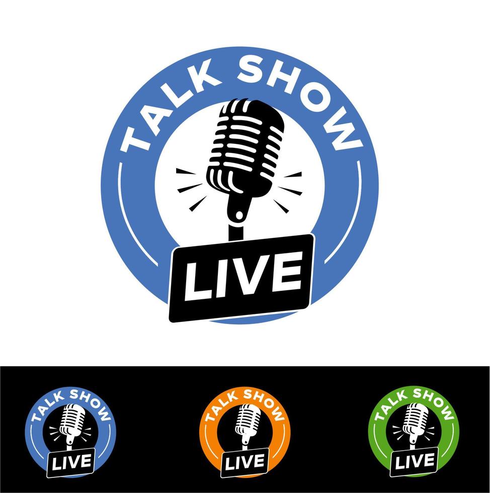 vivere parlare mostrare logo design modello. vivere Radio logo design. vivere Podcast vettore logo design modello.
