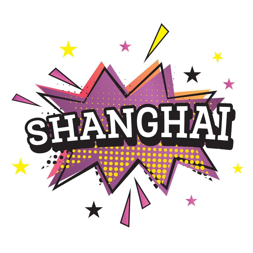 shanghai comico testo nel pop arte stile. vettore