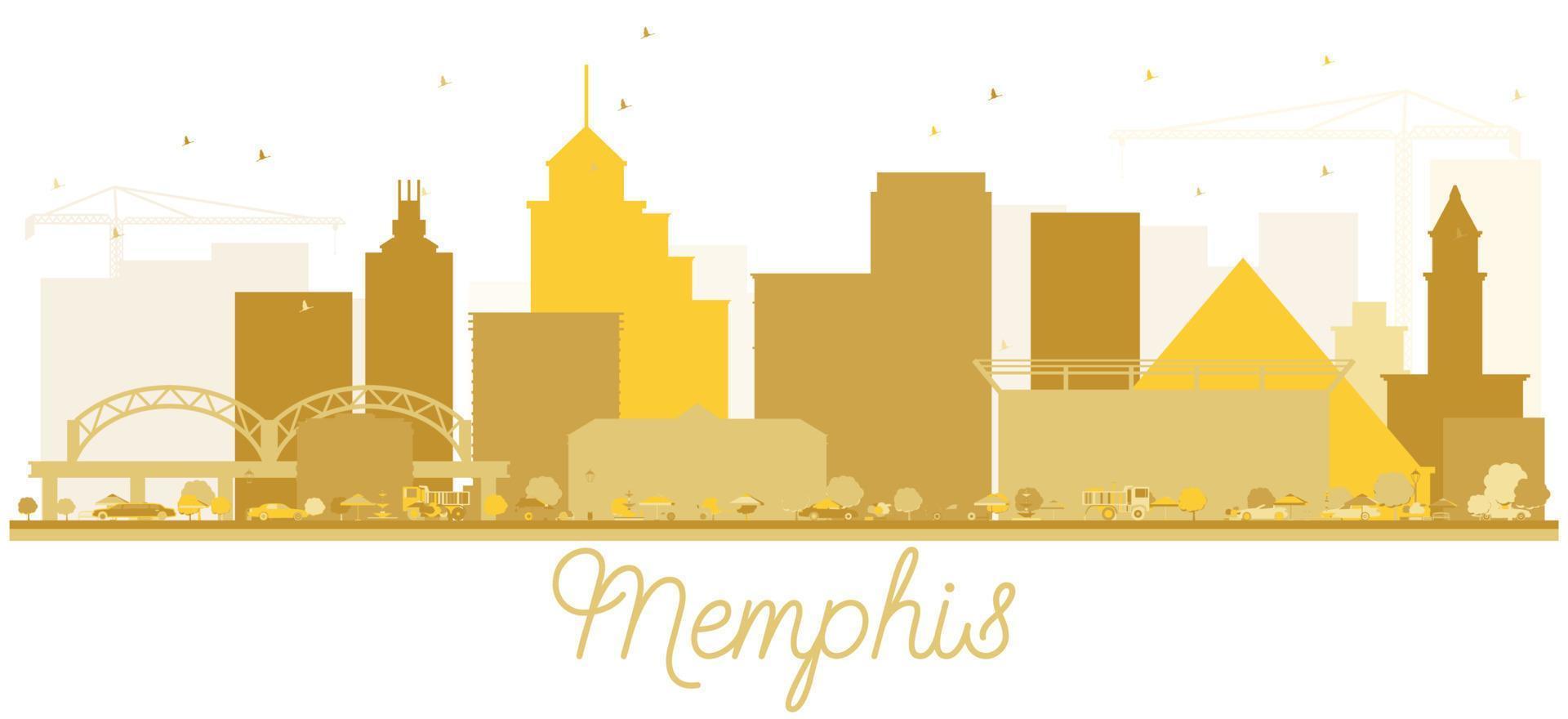 Memphis città orizzonte d'oro silhouette. vettore