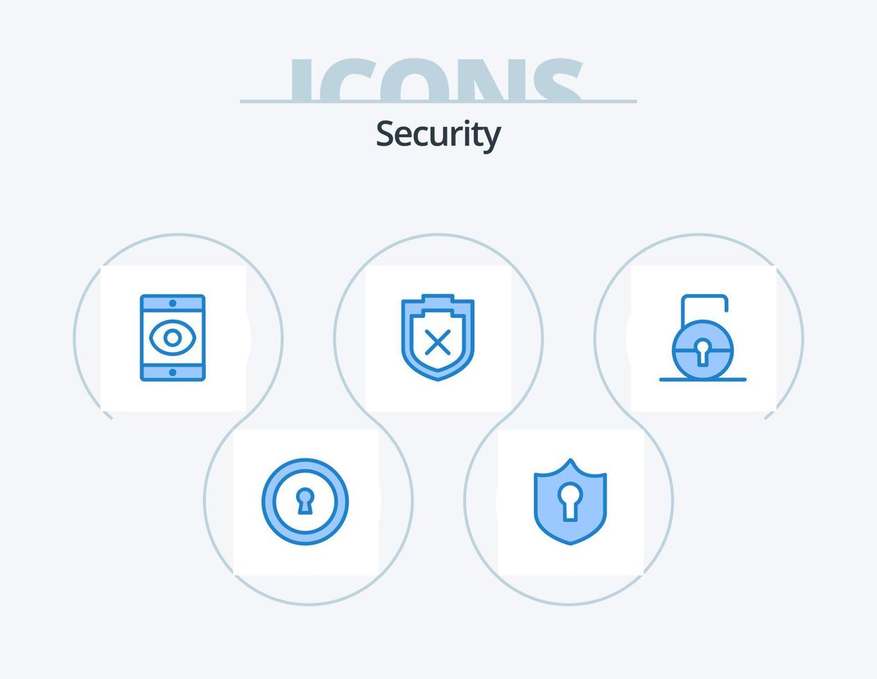 sicurezza blu icona imballare 5 icona design. . sicurezza. virus. proteggere. chiave vettore