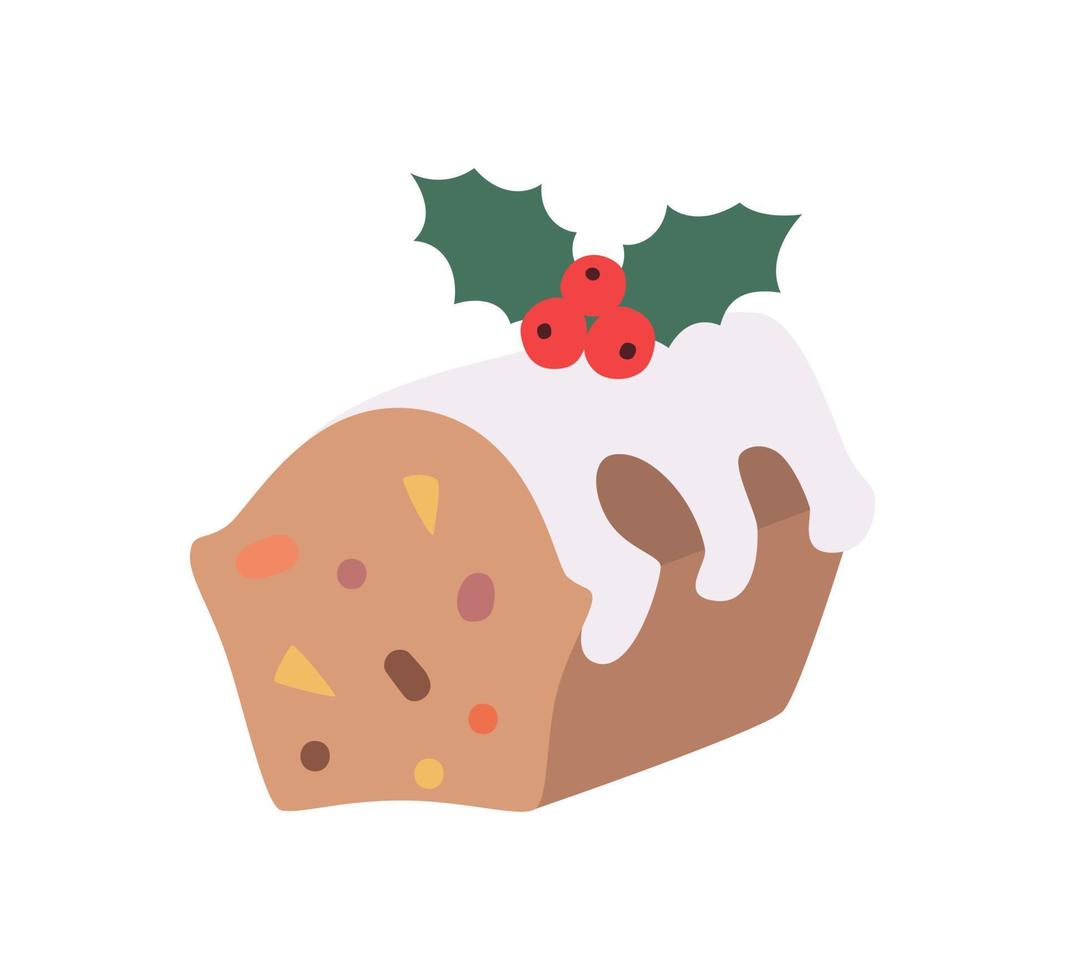 Natale torta isolato su bianca. vettore, disegnato a mano illustrazione per il design di Natale o nuovo anno saluto carte. vettore