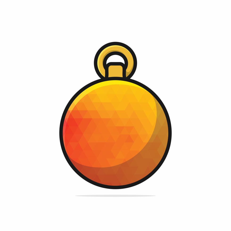 Natale palla vettore icona illustrazione. cibo natura icona design concetto. arancia colore il giro frutta logo design.