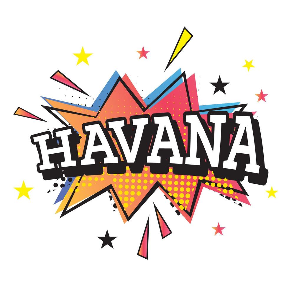 havana comico testo nel pop arte stile. vettore