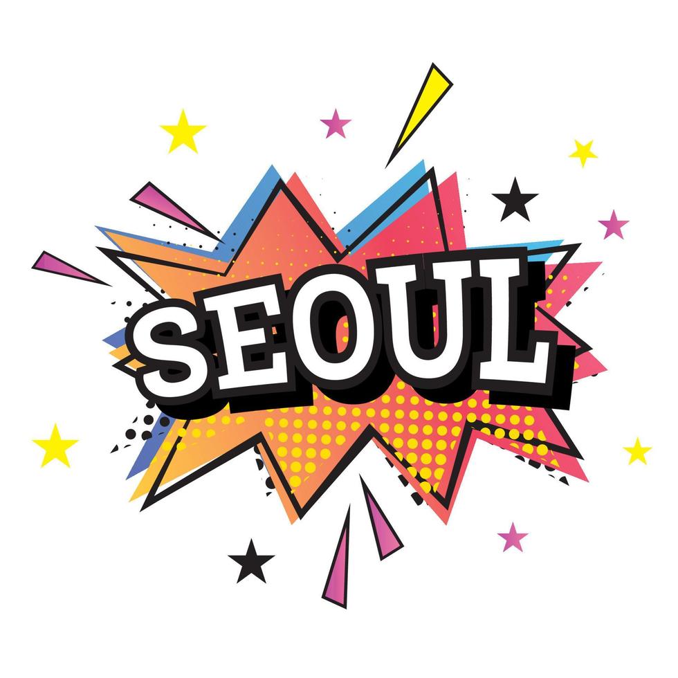 Seoul comico testo nel pop arte stile. vettore