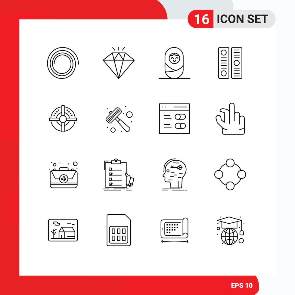 16 creativo icone moderno segni e simboli di cucina utensili punto archivio strategia bersaglio modificabile vettore design elementi