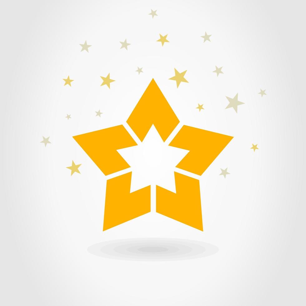 oro stella su un' bianca sfondo. un' vettore illustrazione