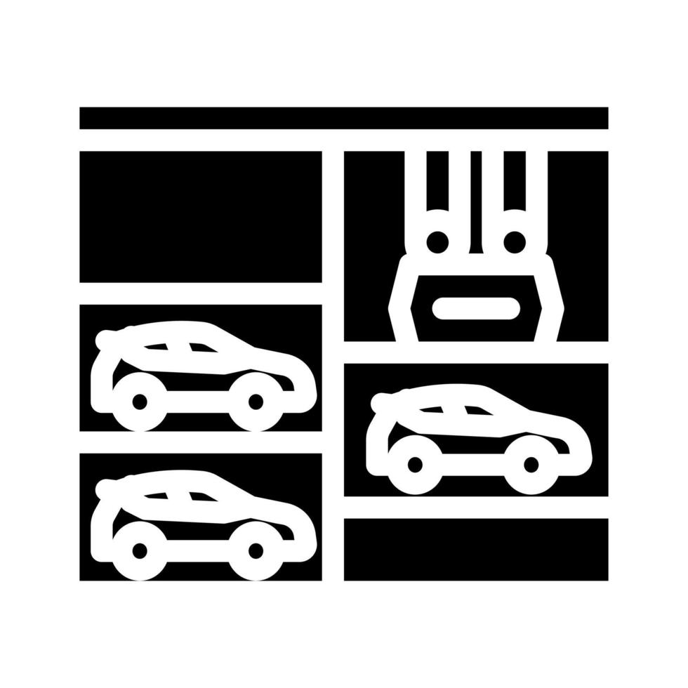 sollevamento nel Multi livello parcheggio glifo icona vettore illustrazione