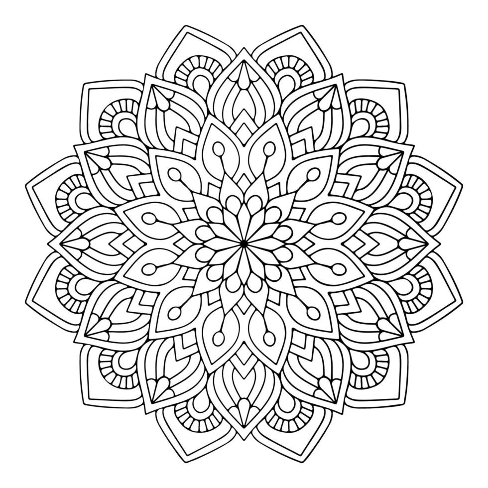 mandala fiore. circolare modello nel modulo di mandala per henné, mehndi, tatuaggio, decorazione. orientale disegno, idea per colorazione. vettore