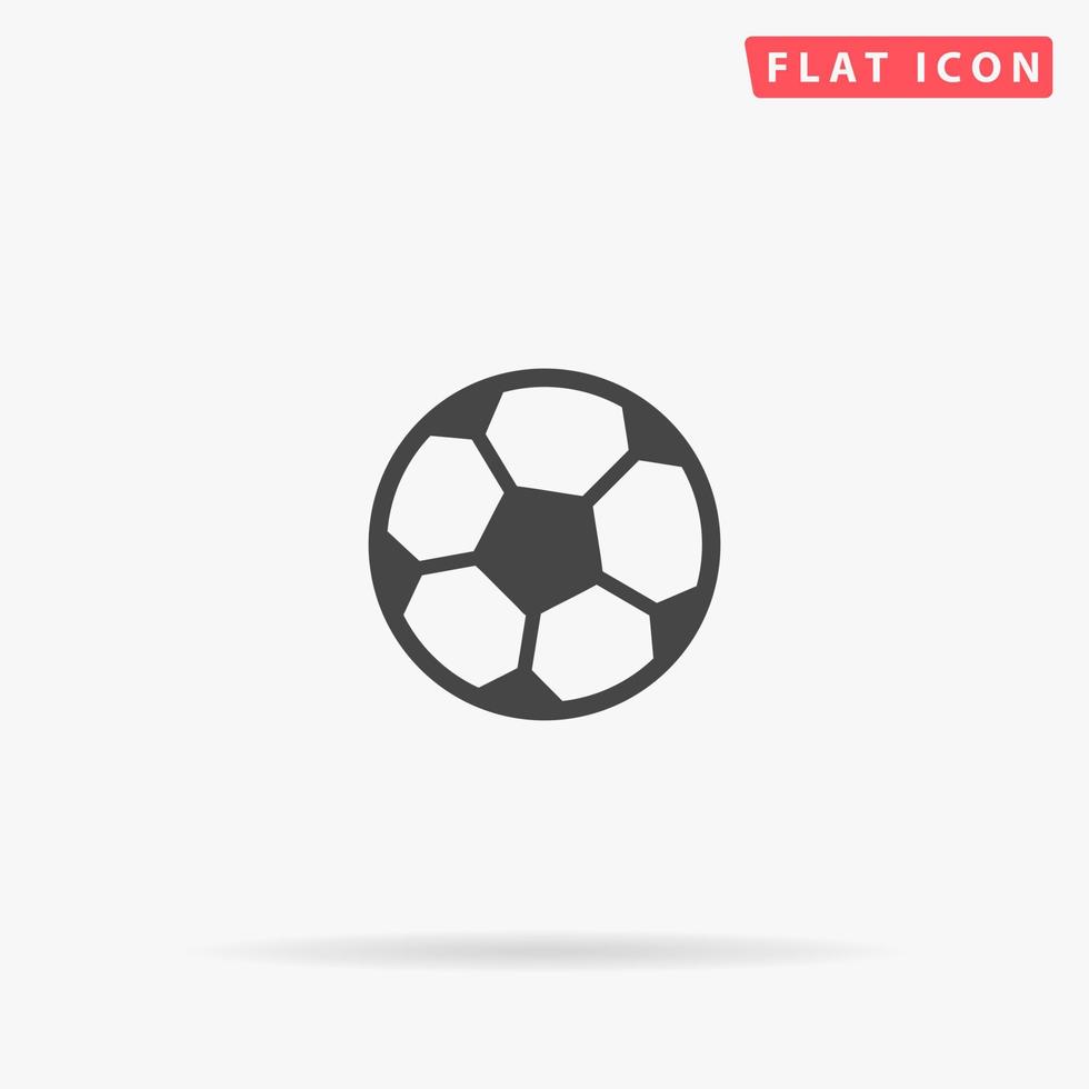 calcio palla piatto vettore icona. glifo stile cartello. semplice mano disegnato illustrazioni simbolo per concetto infografica, disegni progetti, ui e ux, sito web o mobile applicazione.