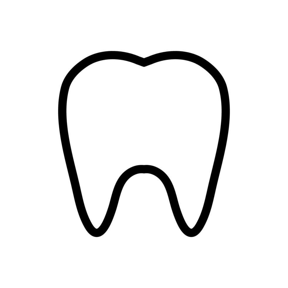 dente icona linea isolato su bianca sfondo. nero piatto magro icona su moderno schema stile. lineare simbolo e modificabile ictus. semplice e pixel Perfetto ictus vettore illustrazione.