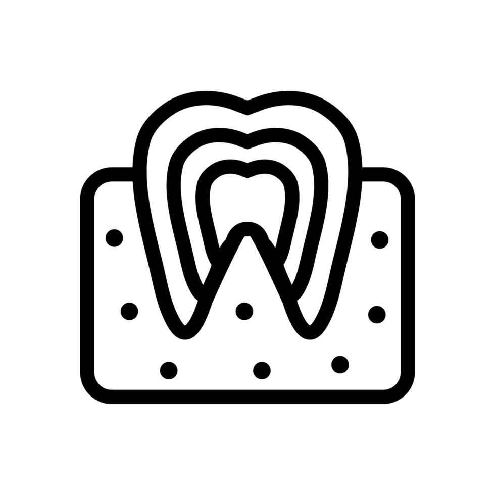 dentale anatomia icona linea isolato su bianca sfondo. nero piatto magro icona su moderno schema stile. lineare simbolo e modificabile ictus. semplice e pixel Perfetto ictus vettore illustrazione.