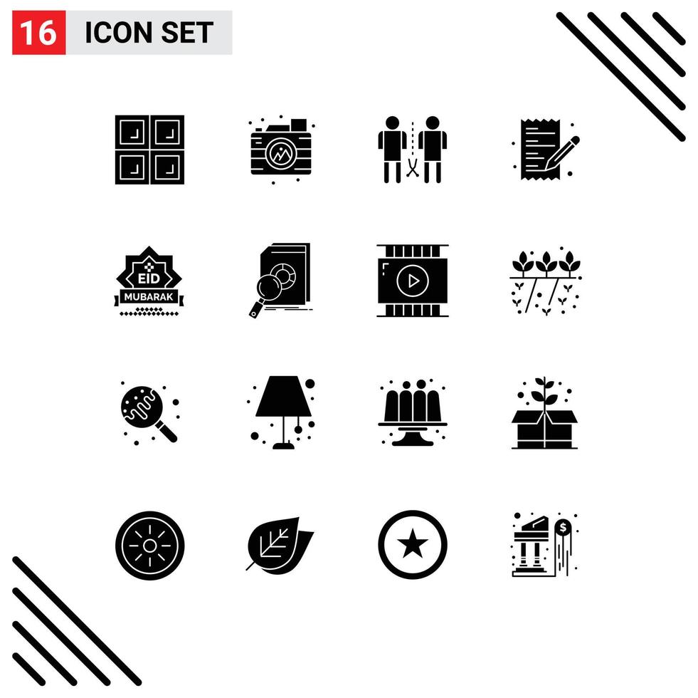 16 creativo icone moderno segni e simboli di mubarak shopping conoscenza carta e-commerce modificabile vettore design elementi