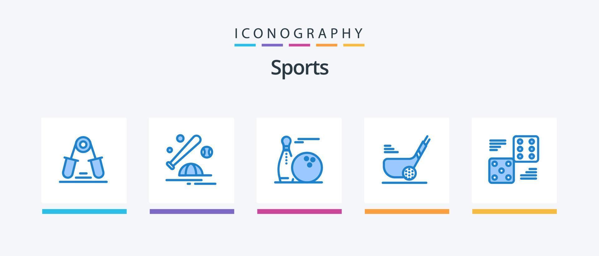 gli sport blu 5 icona imballare Compreso sfera. golf. cap. colpire. spille. creativo icone design vettore