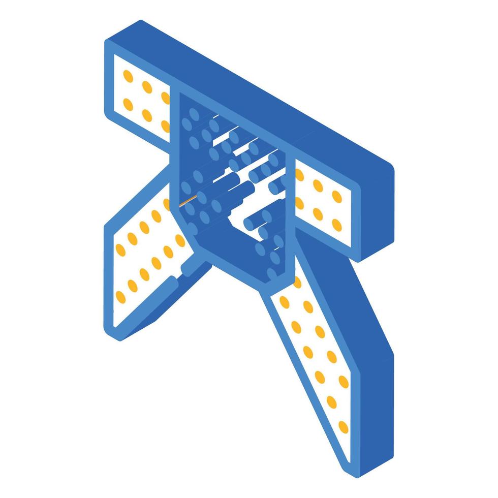 metallo struttura costruzione parte isometrico icona vettore illustrazione