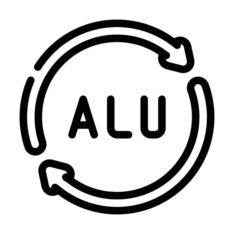 alluminio raccolta differenziata pacchetto linea icona vettore illustrazione