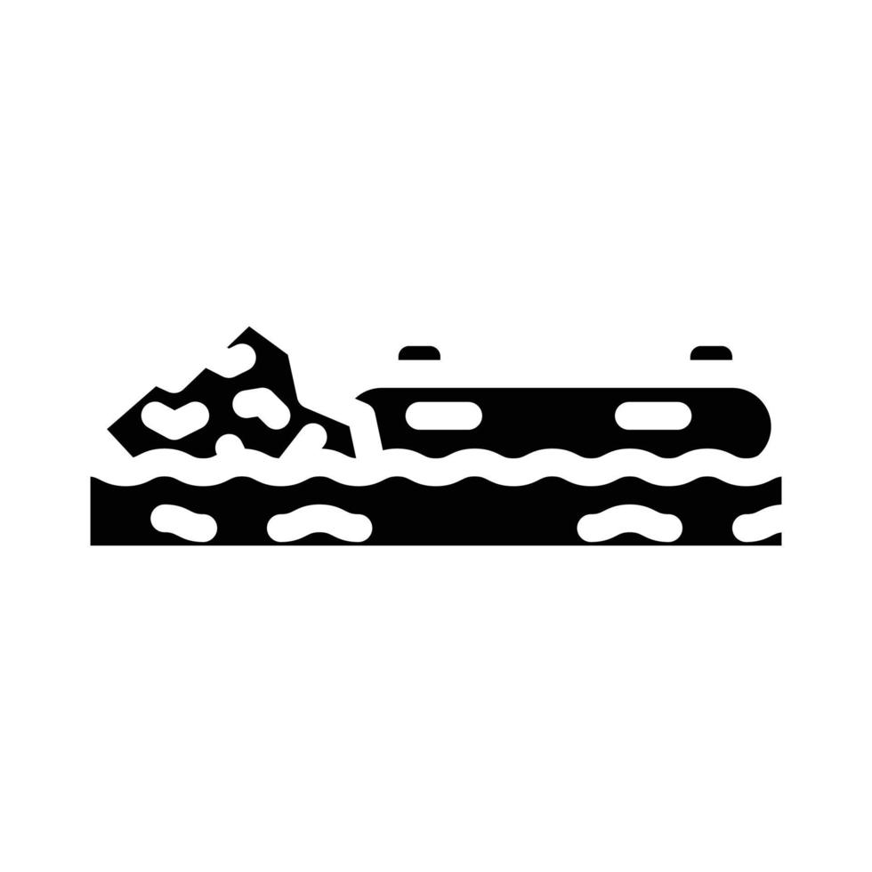 rafting acqua sport glifo icona vettore illustrazione