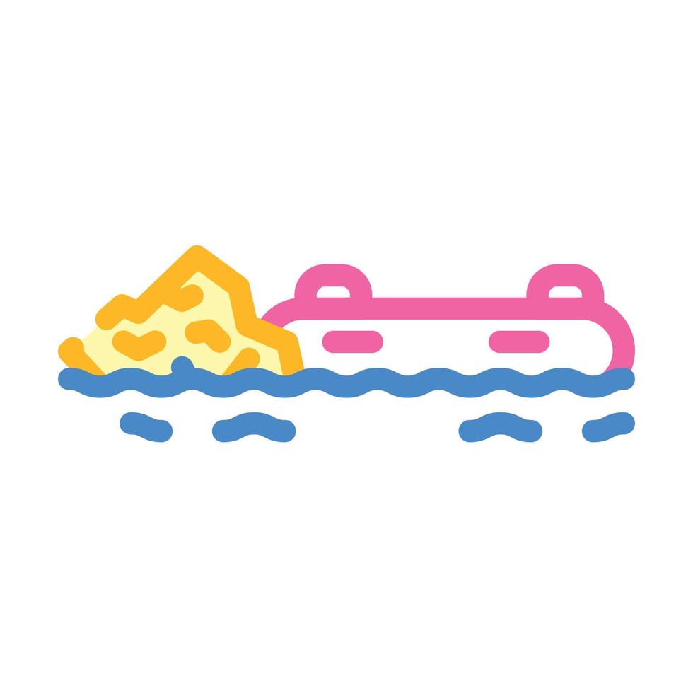 rafting acqua sport colore icona vettore illustrazione