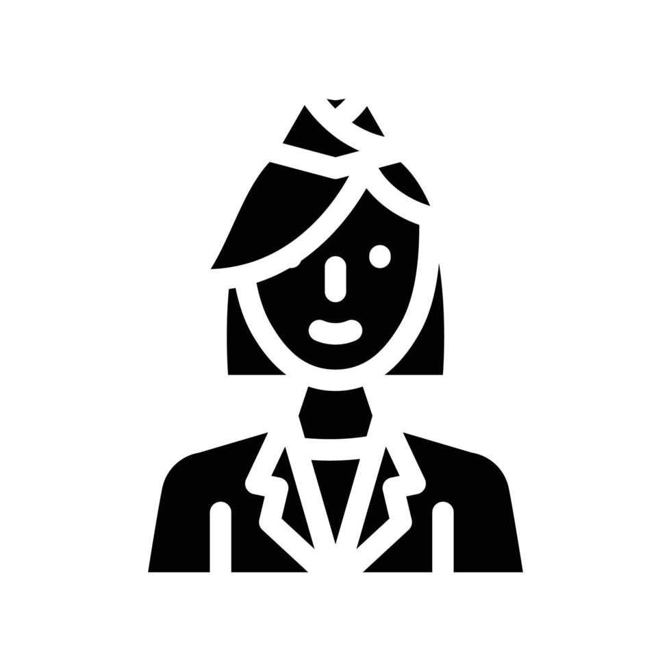 hostess donna professione glifo icona vettore illustrazione