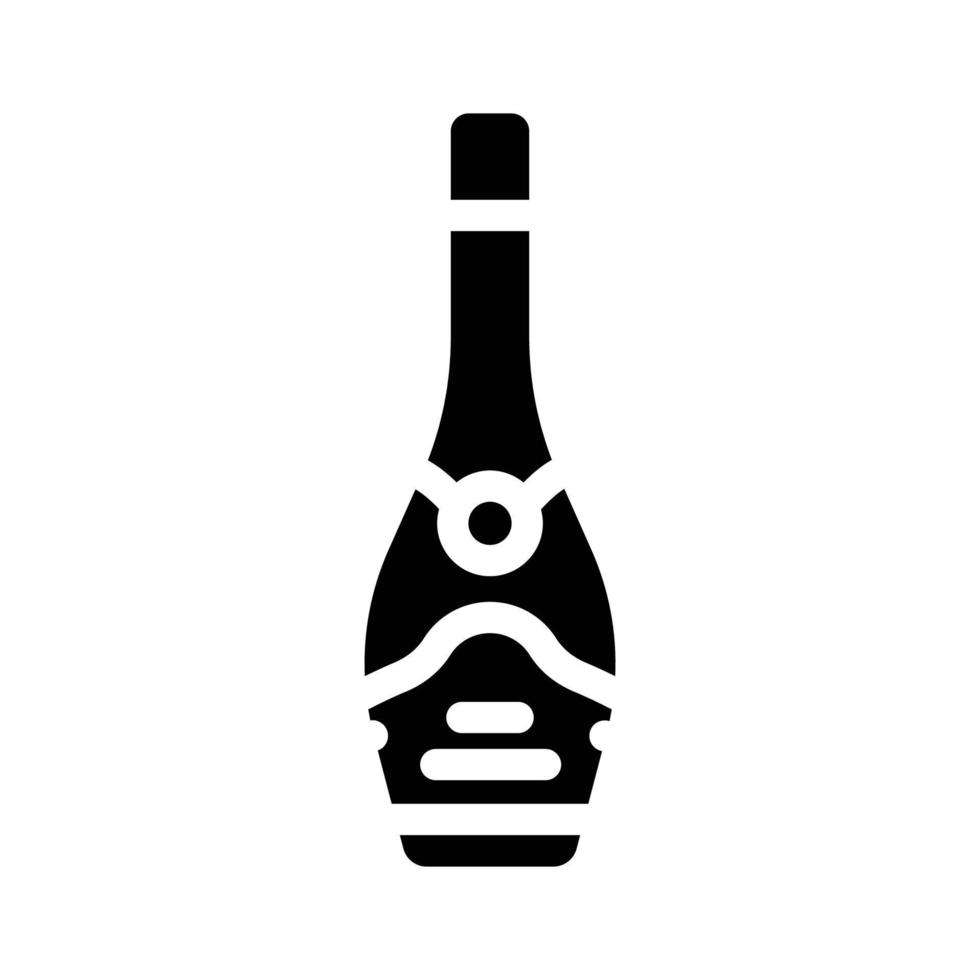 illustrazione vettoriale dell'icona del glifo con bevanda alcolica champagne