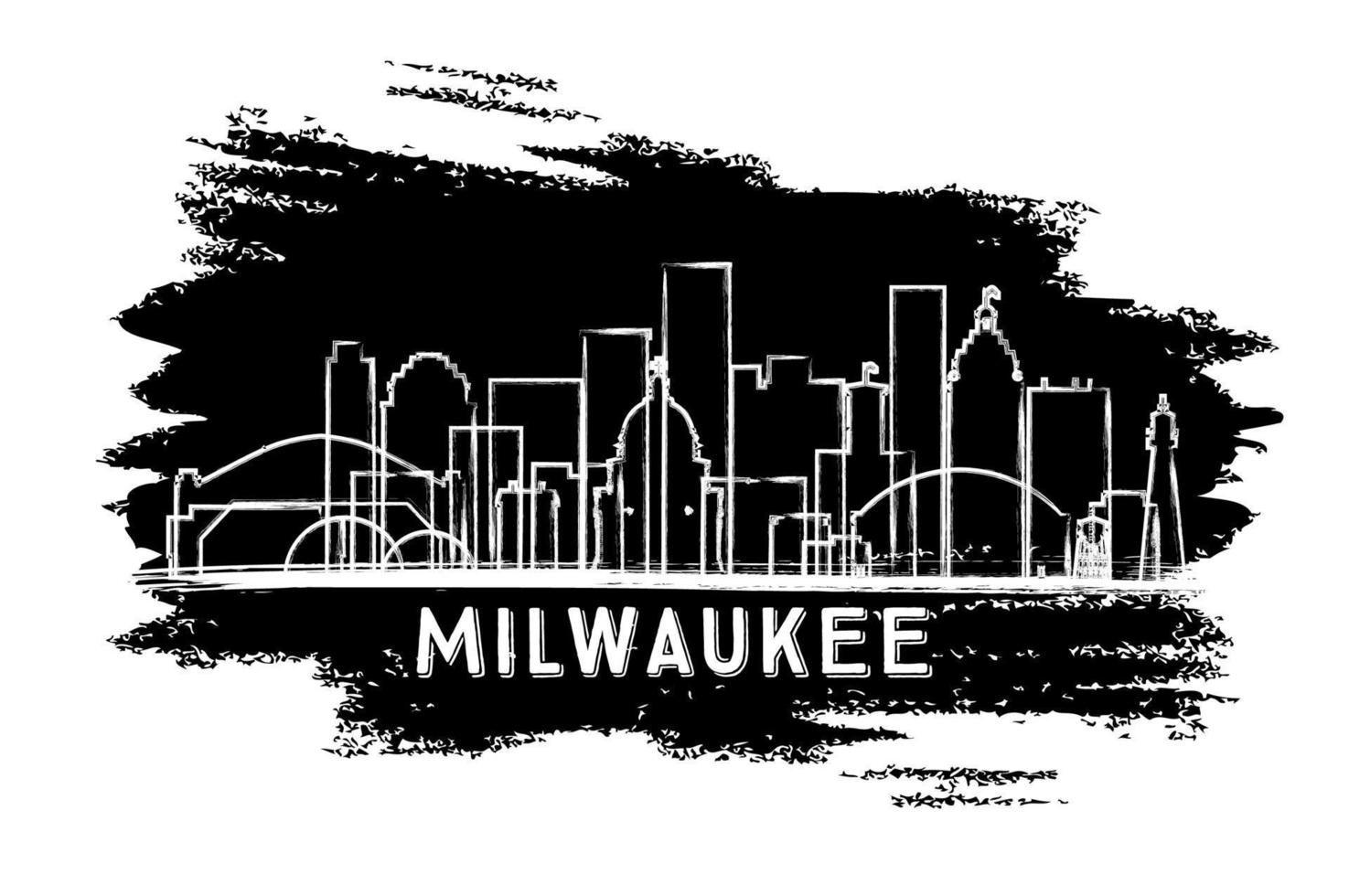 Milwaukee Wisconsin orizzonte silhouette. mano disegnato schizzo. vettore