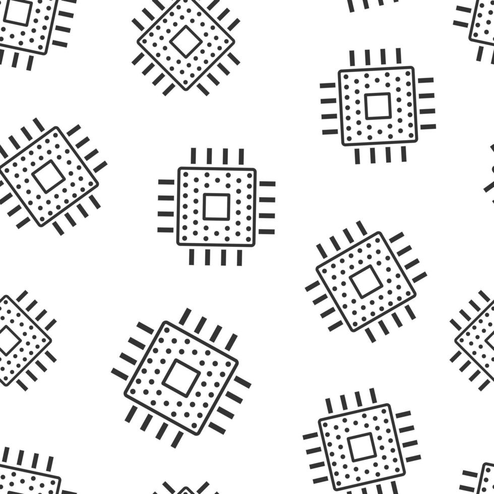 computer processore icona nel piatto stile. circuito tavola vettore illustrazione su bianca isolato sfondo. scheda madre patata fritta senza soluzione di continuità modello attività commerciale concetto.