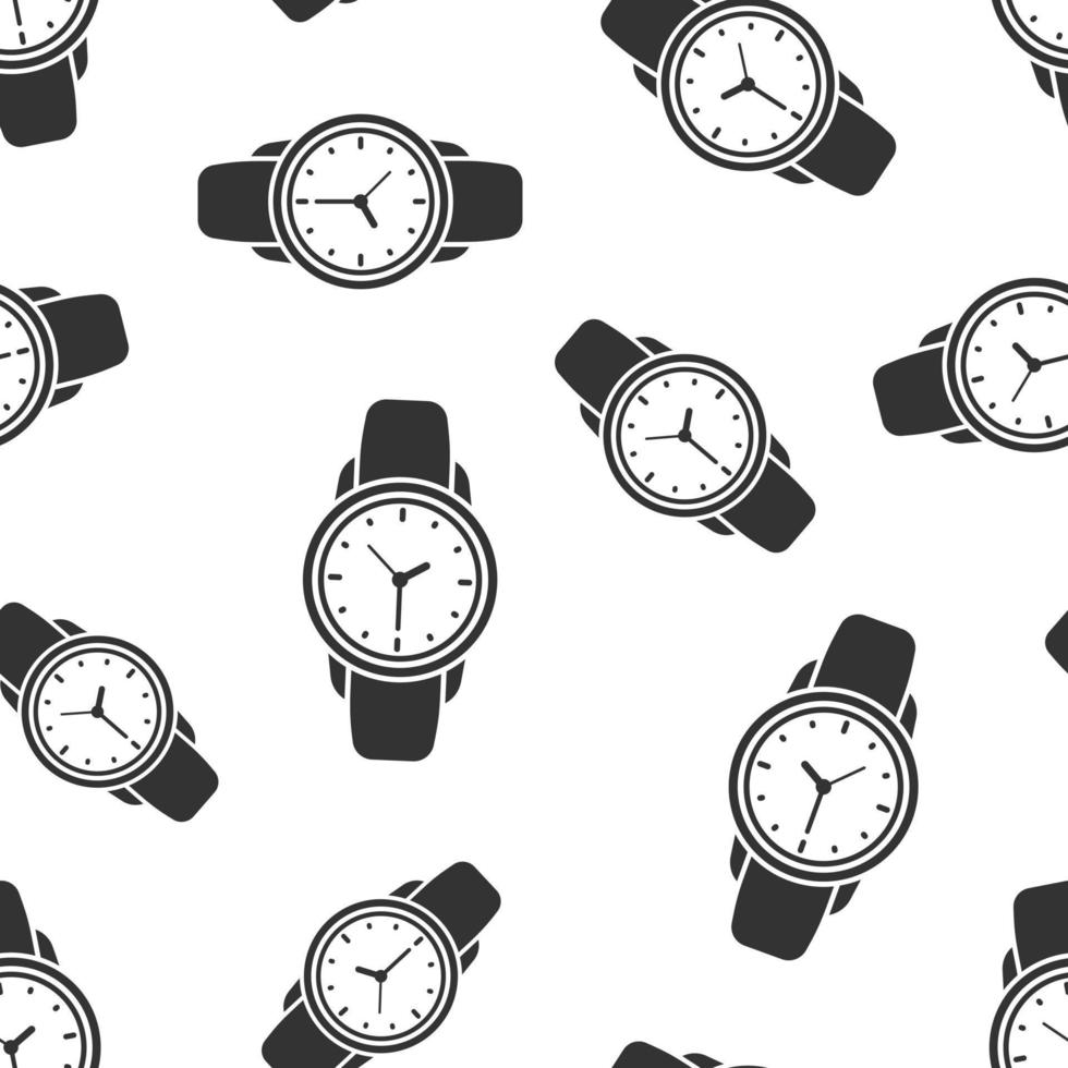 polso orologio icona nel piatto stile. mano orologio vettore illustrazione su bianca isolato sfondo. tempo braccialetto senza soluzione di continuità modello attività commerciale concetto.