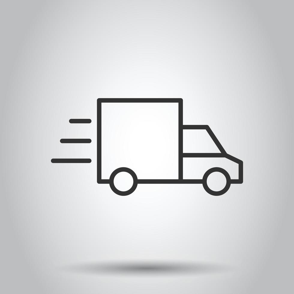 camion icona nel piatto stile. auto consegna vettore illustrazione su bianca isolato sfondo. camion automobile attività commerciale concetto.