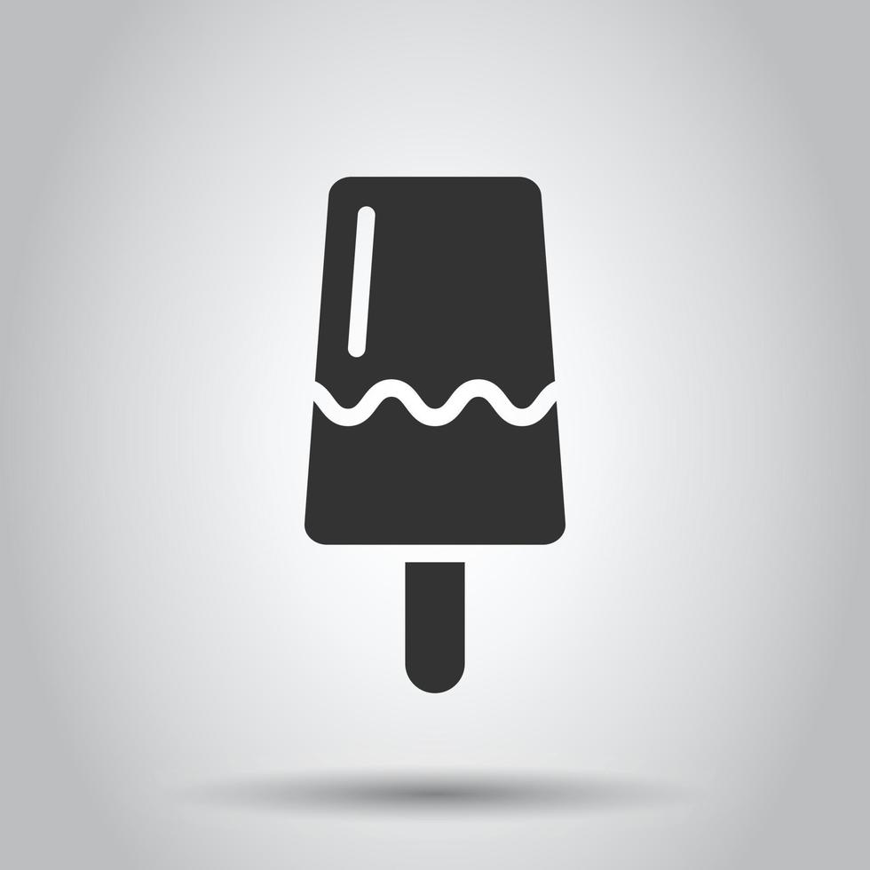 ghiaccio crema icona nel piatto stile. coppa di gelato guarnita vettore illustrazione su bianca isolato sfondo. sorbetto dolce attività commerciale concetto.