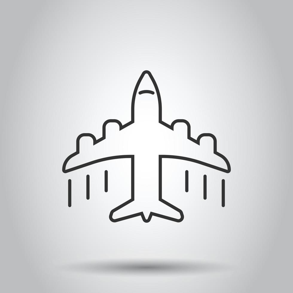 aereo icona nel piatto stile. aereo vettore illustrazione su bianca isolato sfondo. volo aereo di linea attività commerciale concetto.