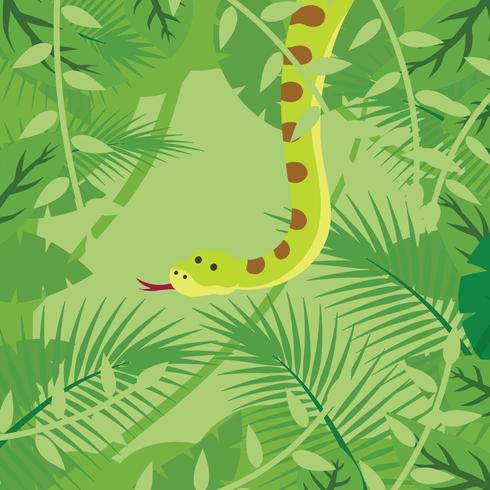 Anaconda sullo sfondo della foresta vettore