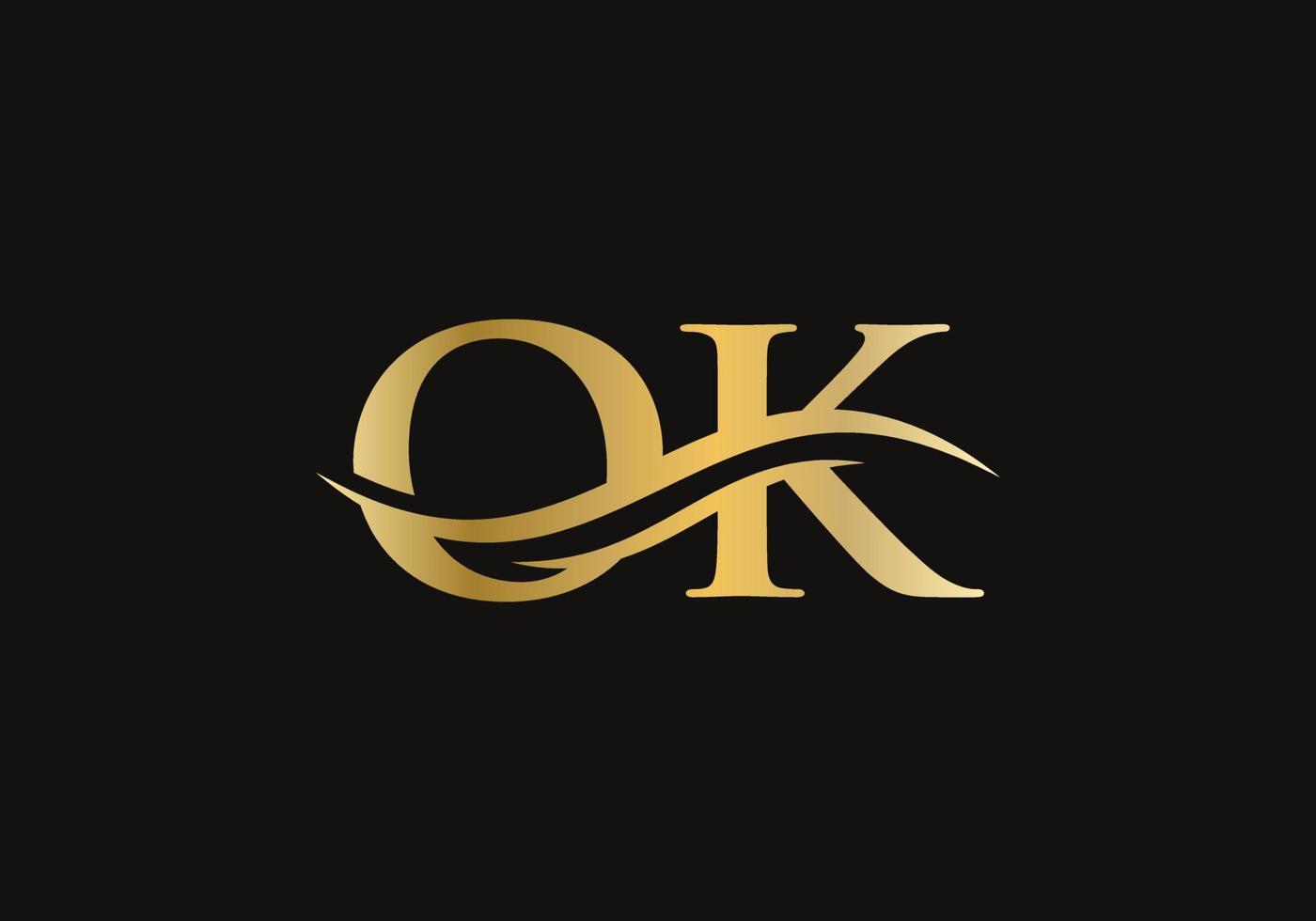 ok logo. monogramma lettera ok logo design vettore. ok lettera logo design con moderno di moda vettore