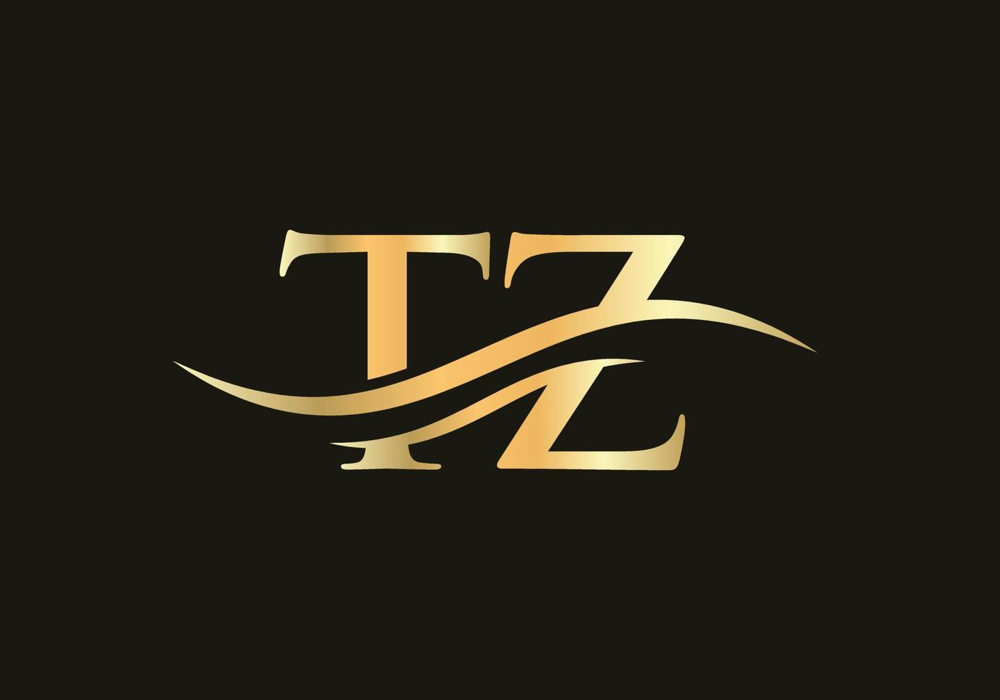 tz logo design. iniziale tn lettera logo vettore. swoosh lettera tz logo design vettore