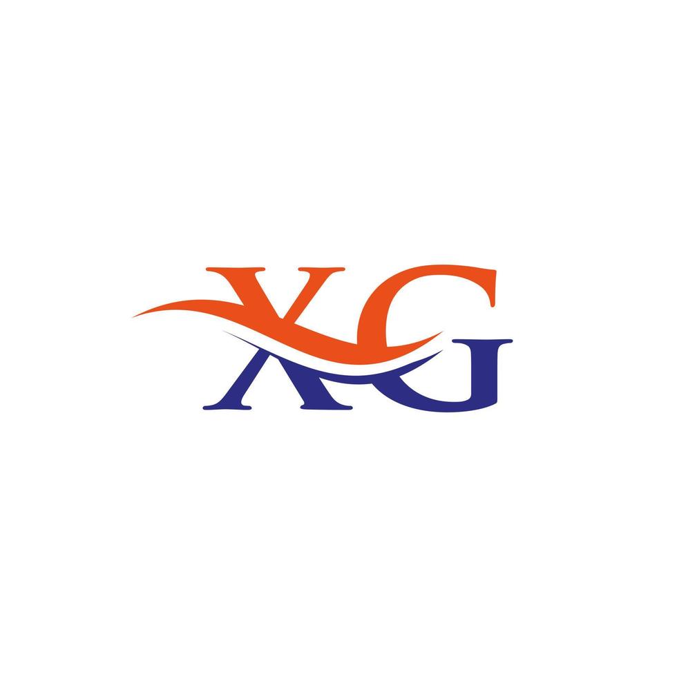 swoosh lettera xg logo design per attività commerciale e azienda identità. acqua onda xg logo con moderno di moda vettore