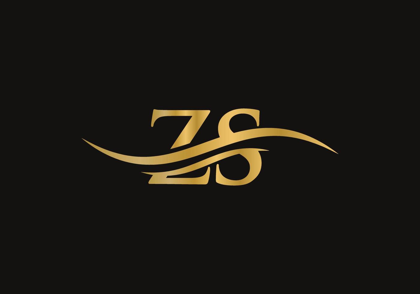acqua onda zs logo vettore. swoosh lettera zs logo design per attività commerciale e azienda identità vettore