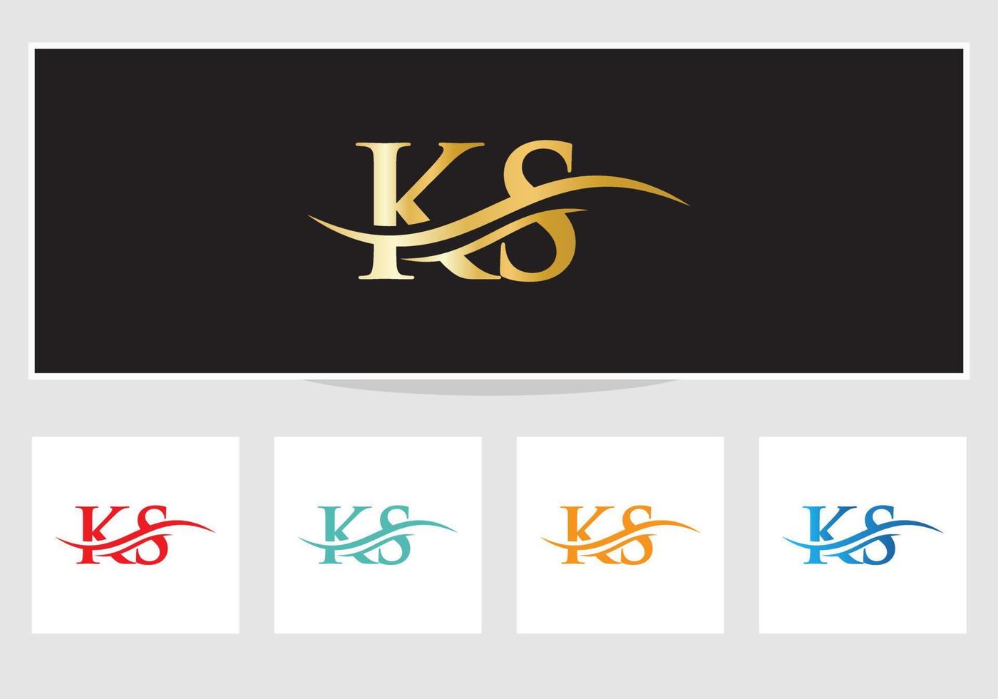 acqua onda ks logo vettore. swoosh lettera ks logo design per attività commerciale e azienda identità vettore