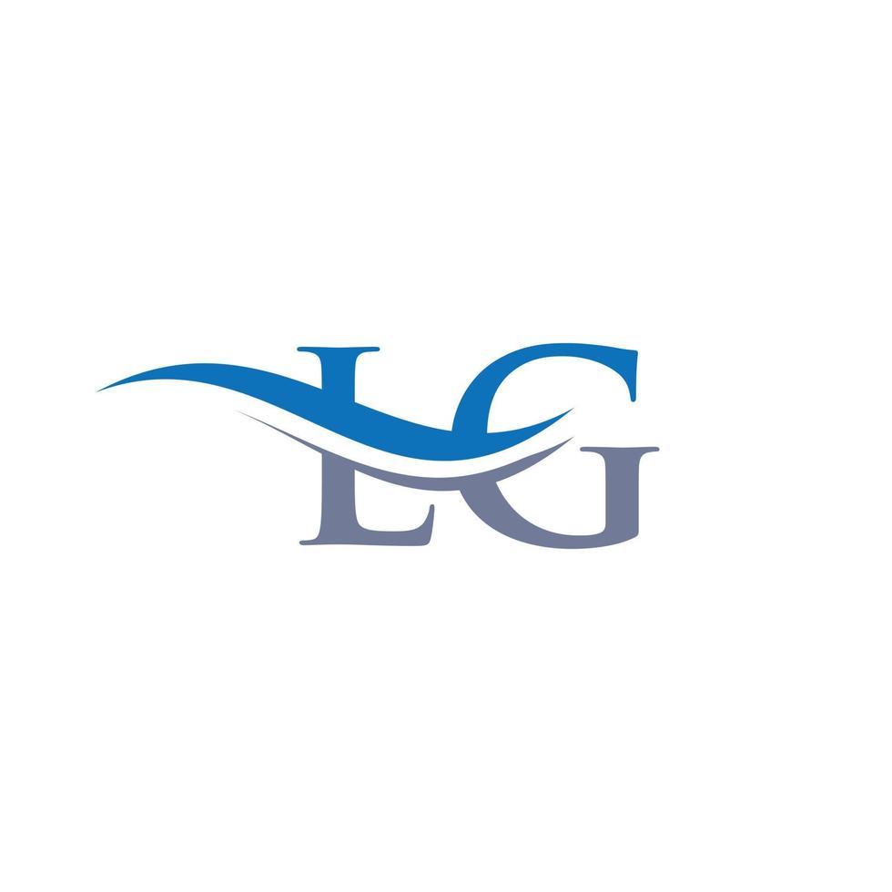 acqua onda lg logo vettore. swoosh lettera lg logo design per attività commerciale e azienda identità. vettore