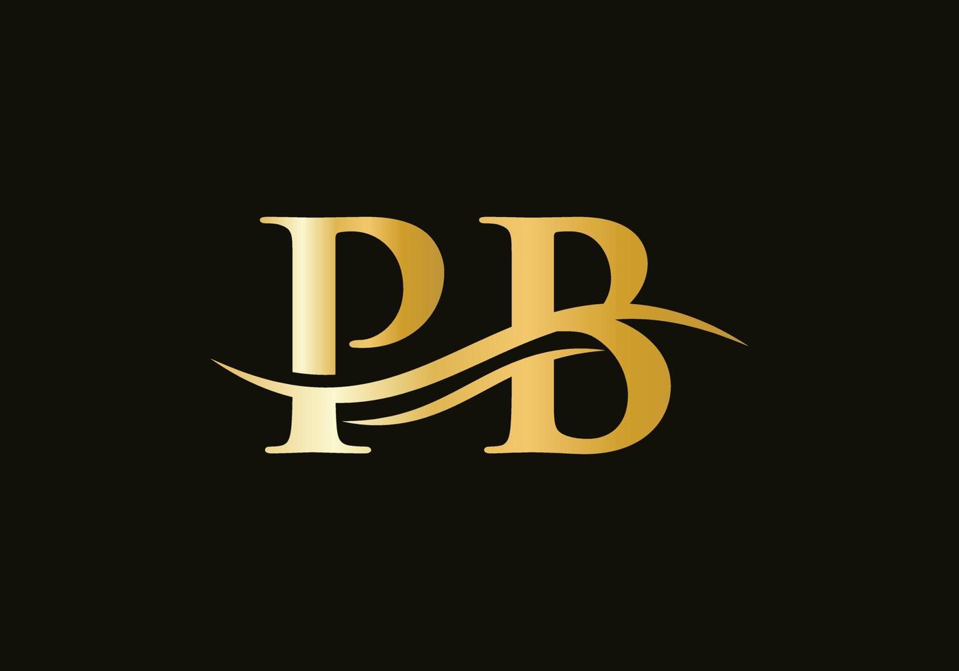 pb logo design. iniziale pb lettera logo vettore. swoosh lettera pb logo design vettore