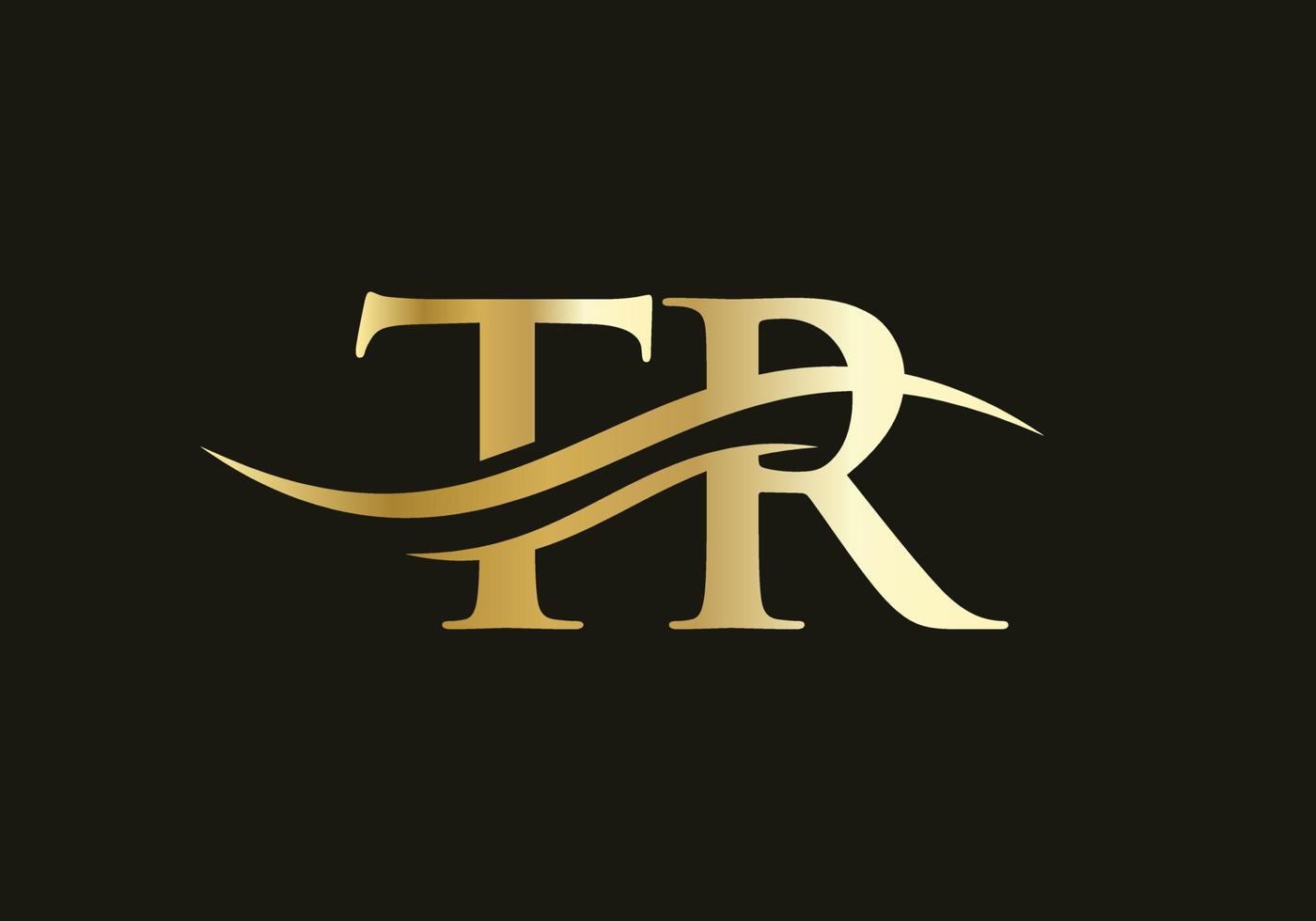 acqua onda tr logo vettore. swoosh lettera tr logo design per attività commerciale e azienda identità vettore
