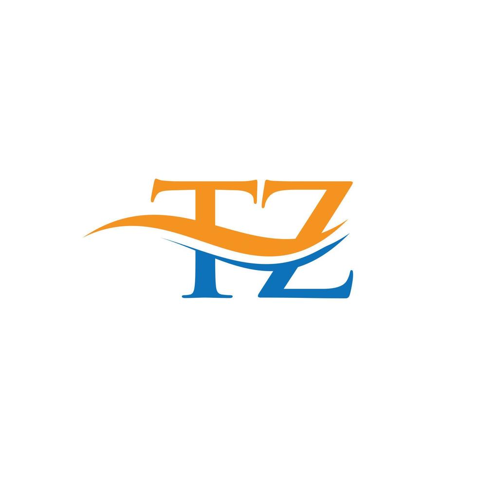 tz logo design vettore. swoosh lettera tz logo design vettore