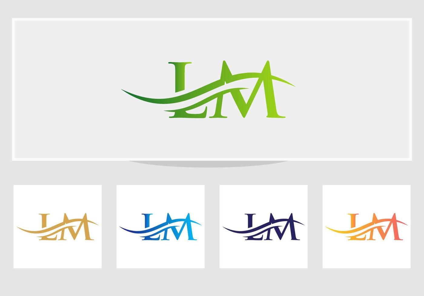 lm logo design vettore. swoosh lettera lm logo design. iniziale lm lettera connesso logo vettore modello