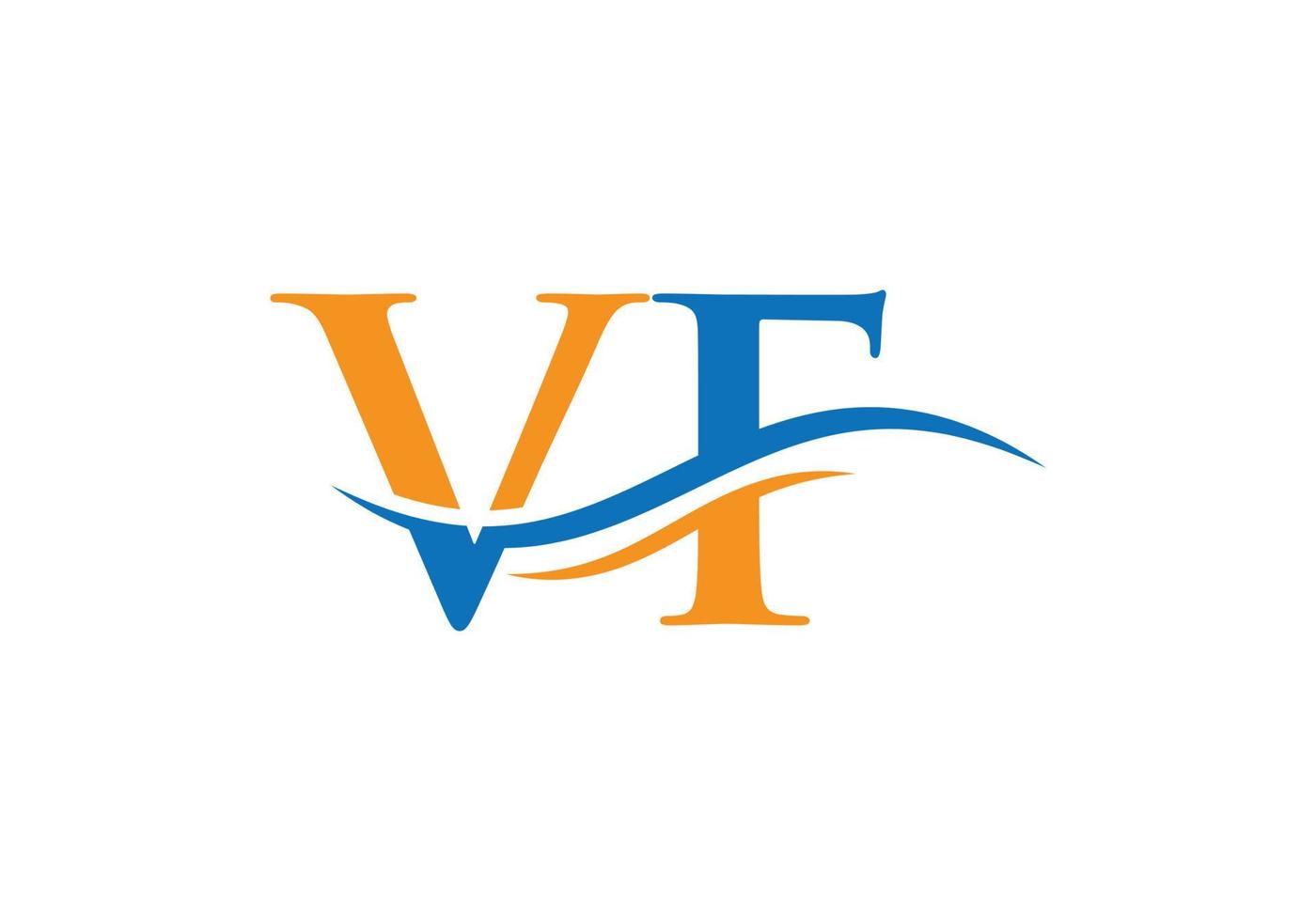 acqua onda vf logo vettore. swoosh lettera vf logo design per attività commerciale e azienda identità vettore
