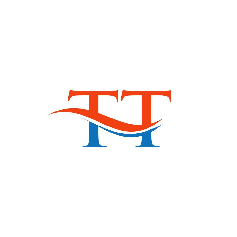 swoosh lettera tt logo design per attività commerciale e azienda identità. acqua onda tt logo con moderno di moda vettore