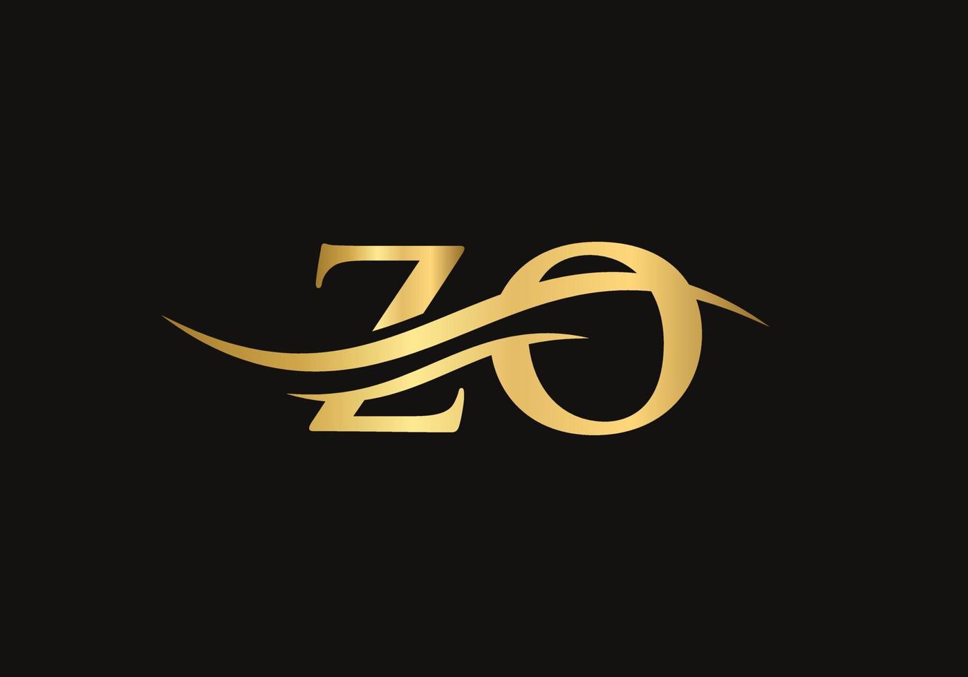 zo logo design. iniziale zo lettera logo vettore. swoosh lettera zo logo design vettore