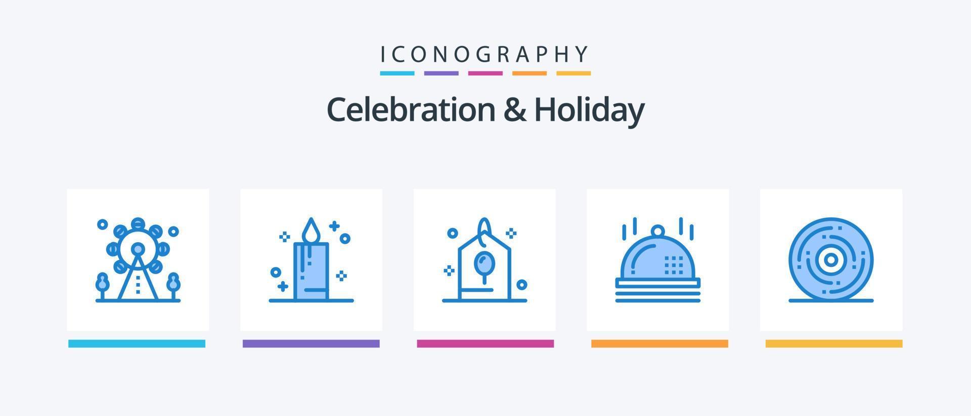 celebrazione e vacanza blu 5 icona imballare Compreso vacanza. evento. celebrazione. celebrazione. Natale. creativo icone design vettore