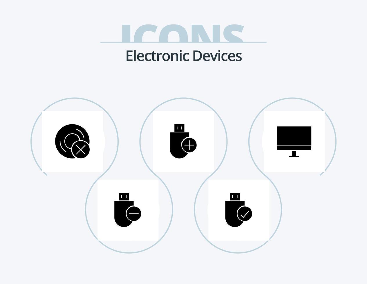 dispositivi glifo icona imballare 5 icona design. dispositivi. Inserisci. hardware. hardware. disco vettore