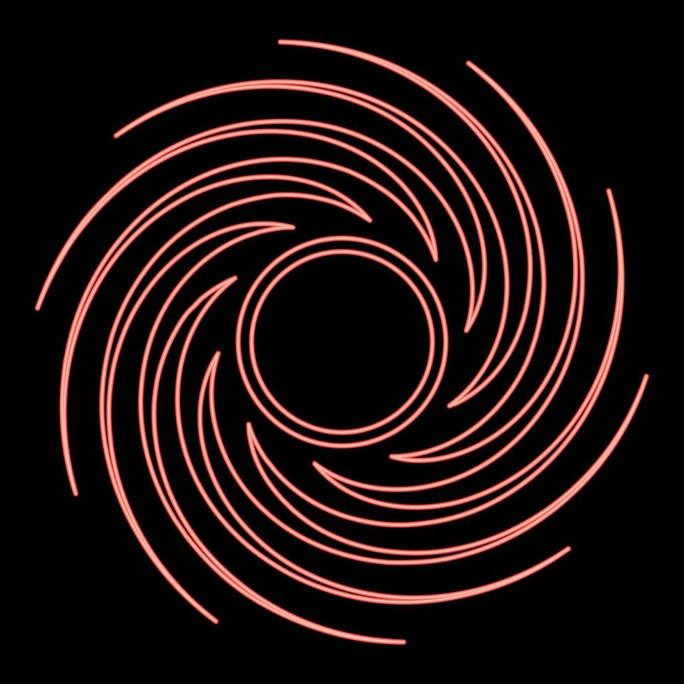 neon nero buco spirale forma vortice portale rosso colore vettore illustrazione Immagine piatto stile