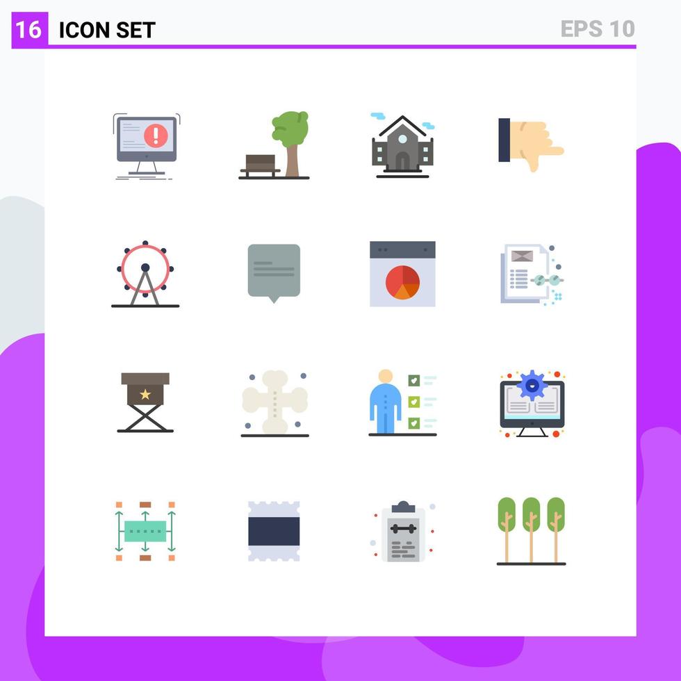 impostato di 16 moderno ui icone simboli segni per parco vacanza albero votazione antipatia modificabile imballare di creativo vettore design elementi