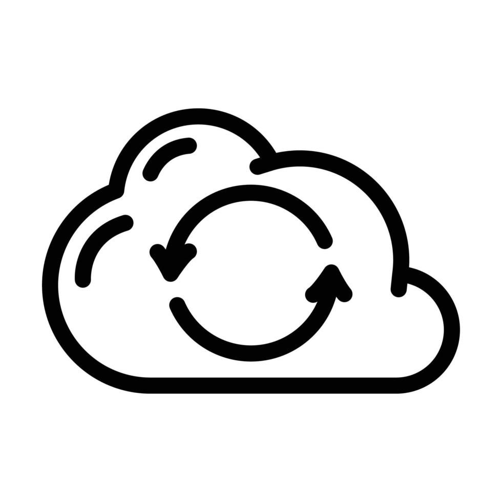 sync file con nube linea icona vettore illustrazione