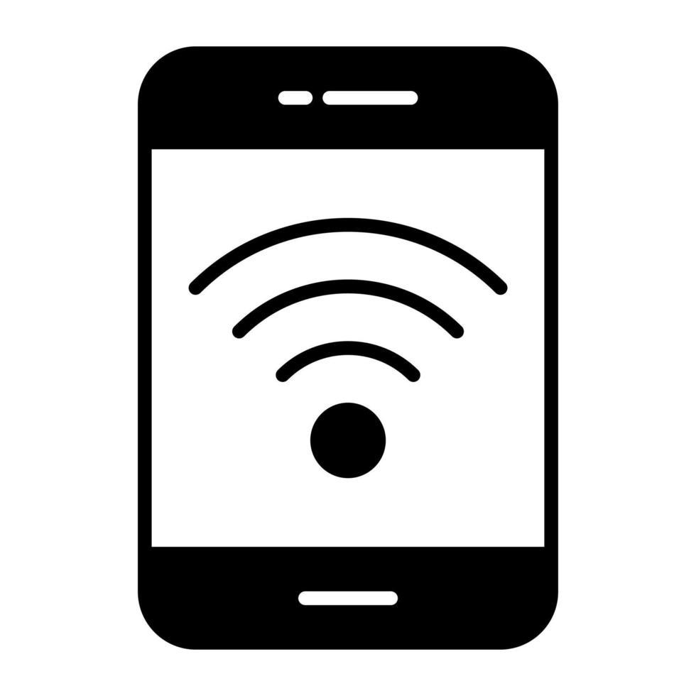 Wi-Fi segnali cartello dentro il mobile concetto di mobile Wi-Fi vettore