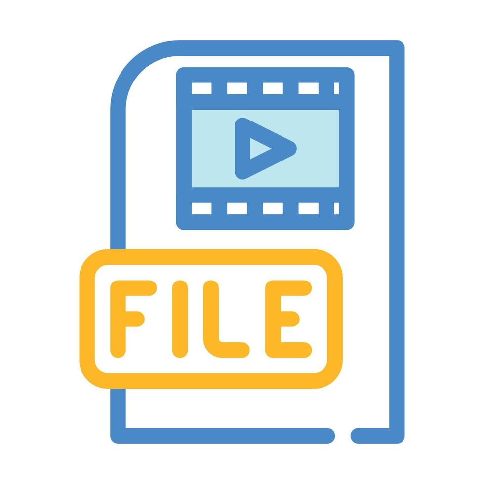 video file colore icona vettore illustrazione